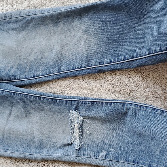 American Eagle Distressed Super Stretch Blue Jean Jegging Size 4 Waist - Picture 7 of 8